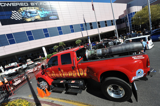 Illustration for article titled World's Fastest Street Legal Jet Truck Looks Illicit